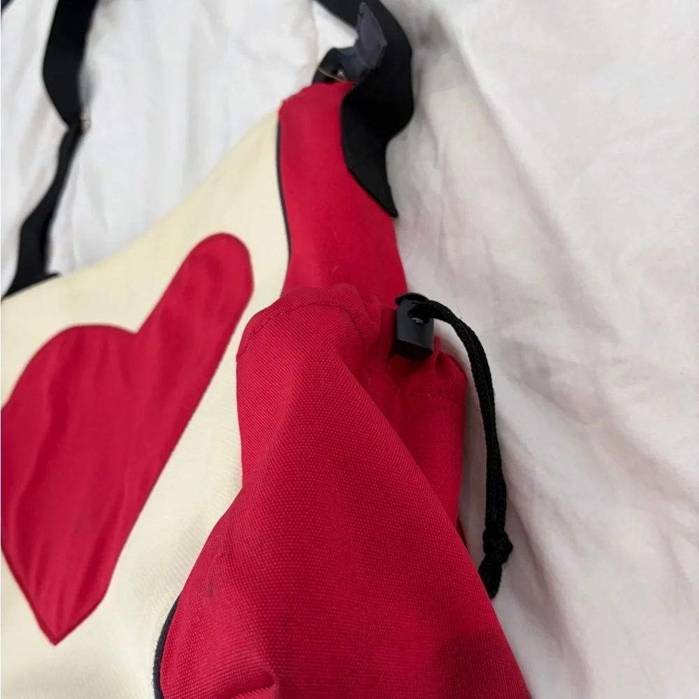 DANTE BEATRIX NYC-  Cream and red heart tote diaper bag